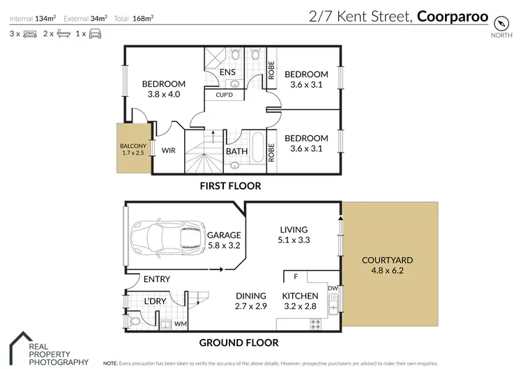 Floorplan of Homely townhouse listing, 2/7 Kent Street, Coorparoo QLD 4151