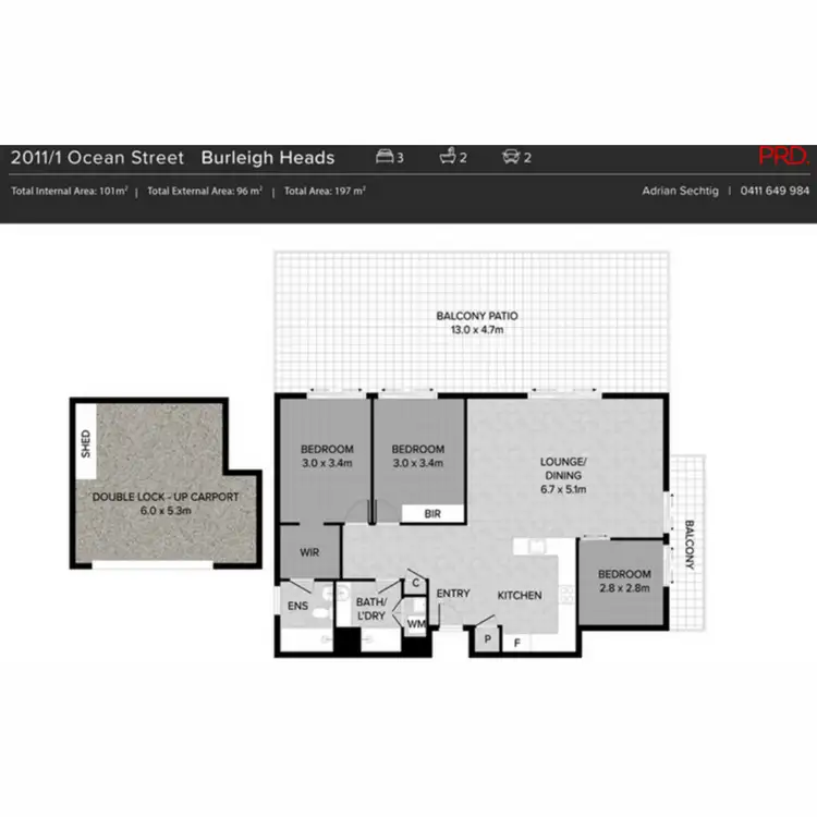 Floorplan of Homely unit listing, 2011/1 Ocean Street, Burleigh Heads QLD 4220