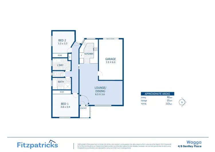 Floorplan of Homely villa listing, 4/8 Bentley Place, Wagga Wagga NSW 2650