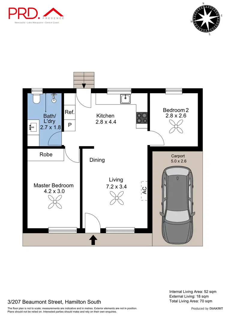 Floorplan of Homely villa listing, 3/207 Beaumont Street, Hamilton South NSW 2303
