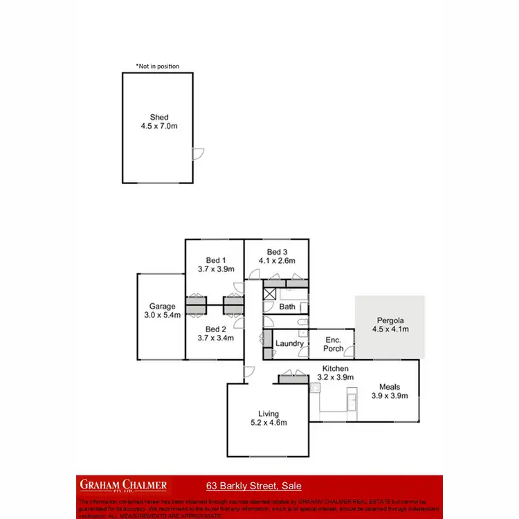 Floorplan of Homely house listing, 63 Barkly Street, Sale VIC 3850