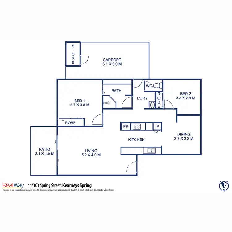 Floorplan of Homely unit listing, 44/303 Spring Street, Kearneys Spring QLD 4350