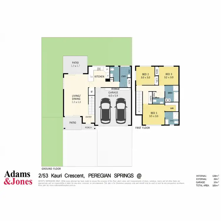Floorplan of Homely townhouse listing, 2/53 Kauri Crescent, Peregian Springs QLD 4573