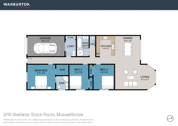 Floorplan of Homely semi-detached listing, 2/15 Skellatar Stock Route, Muswellbrook NSW 2333