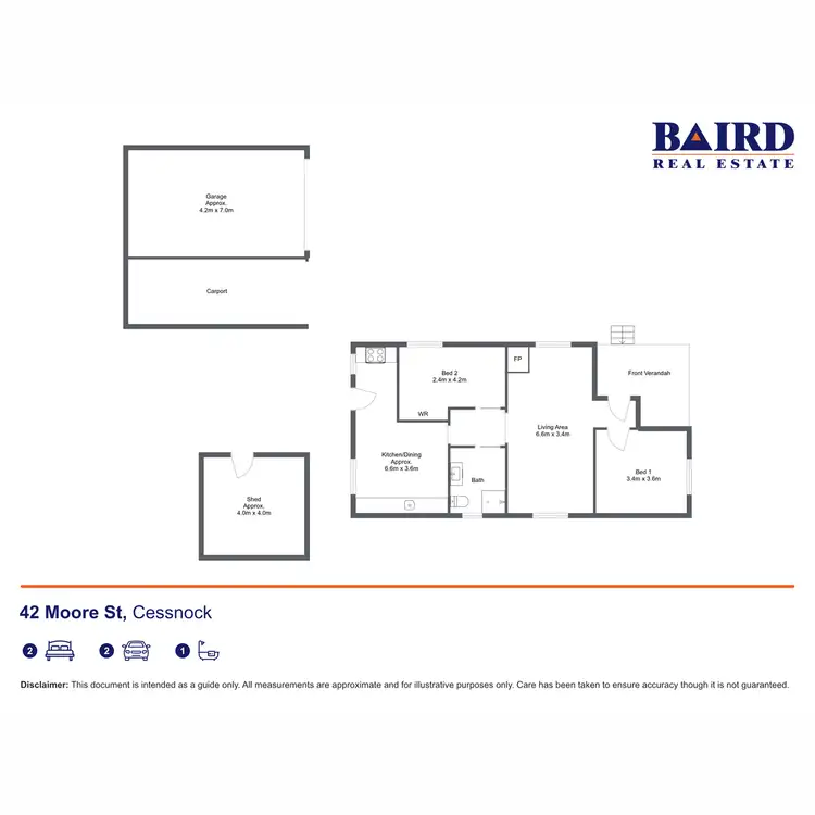 Floorplan of Homely house listing, 42 Moore Street, Cessnock NSW 2325