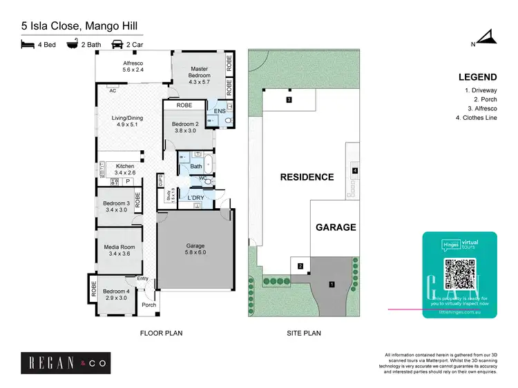 Floorplan of Homely house listing, 5 Isla Close, Mango Hill QLD 4509