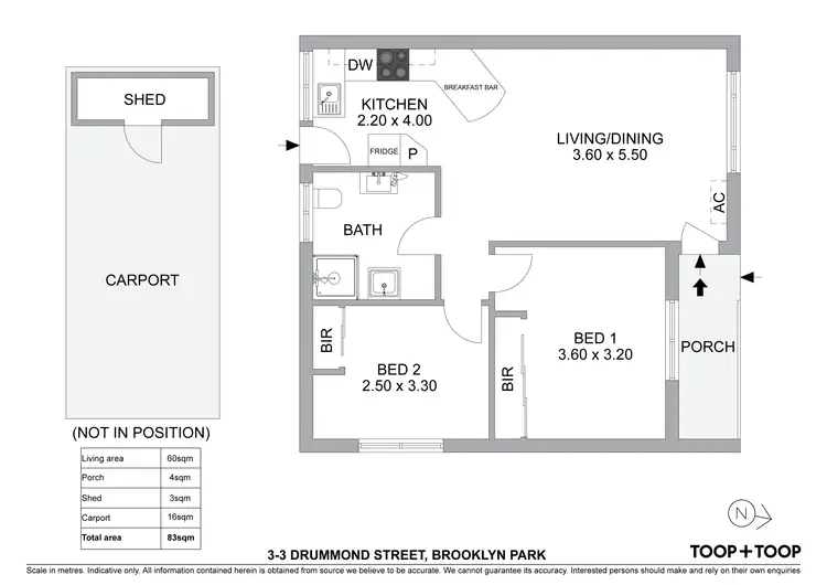 Floorplan of Homely unit listing, 3/3 Drummond Street, Brooklyn Park SA 5032