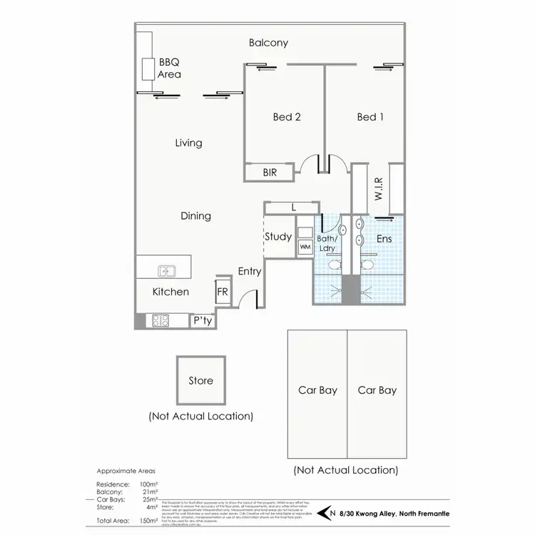 Floorplan of Homely apartment listing, 8/30 Kwong Alley, North Fremantle WA 6159