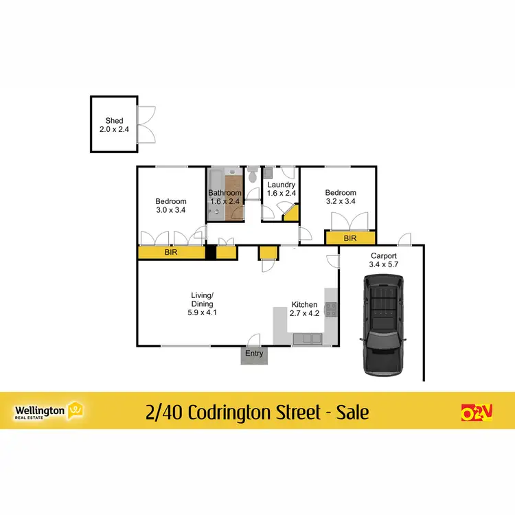 Floorplan of Homely unit listing, 2/40 Codrington Street, Sale VIC 3850