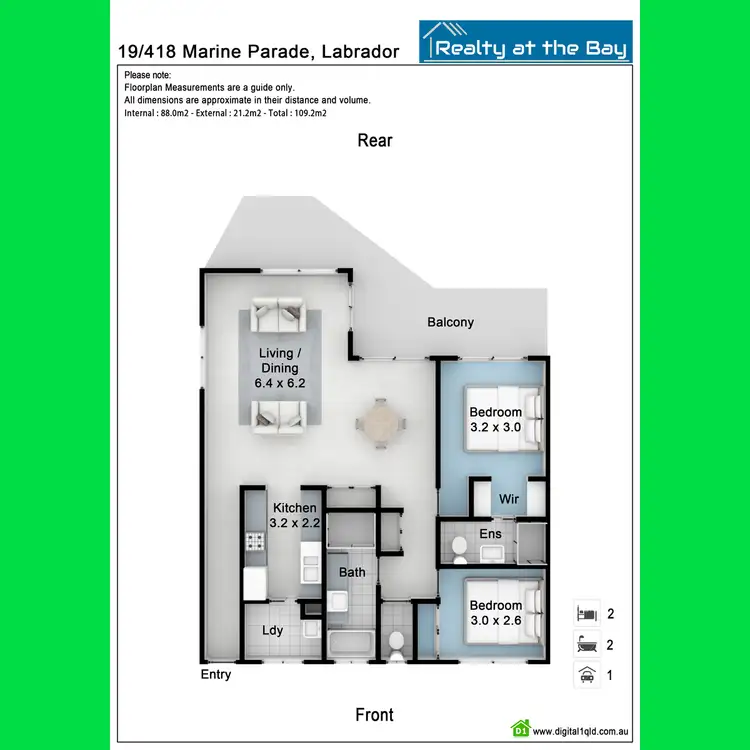 Floorplan of Homely apartment listing, 19/418 Marine Parade, Biggera Waters QLD 4216