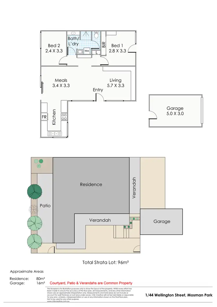 Floorplan of Homely villa listing, 1/44 Wellington Street, Mosman Park WA 6012