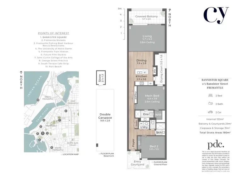 Floorplan of Homely apartment listing, 2/5 Bannister Street, Fremantle WA 6160