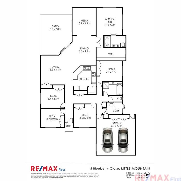 Floorplan of Homely house listing, 5 Blueberry Close, Little Mountain QLD 4551