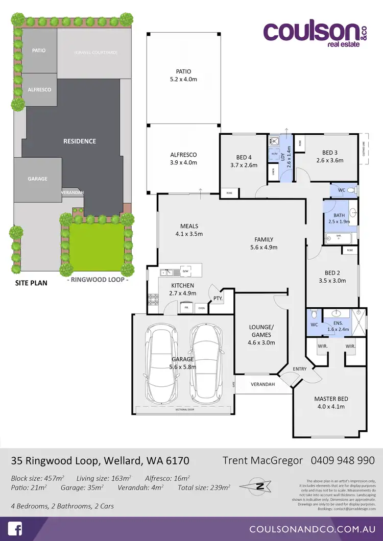 Floorplan of Homely house listing, 35 Ringwood Loop, Wellard WA 6170