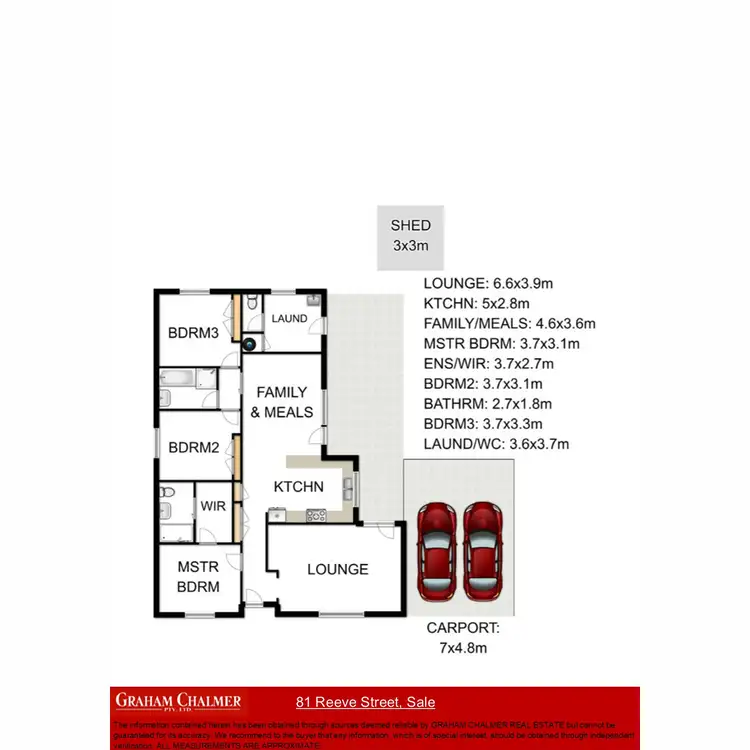 Floorplan of Homely house listing, 81 Reeve Street, Sale VIC 3850