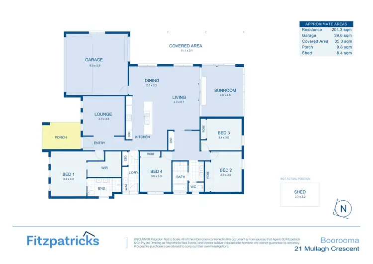 Floorplan of Homely house listing, 21 Mullagh Crescent, Boorooma NSW 2650
