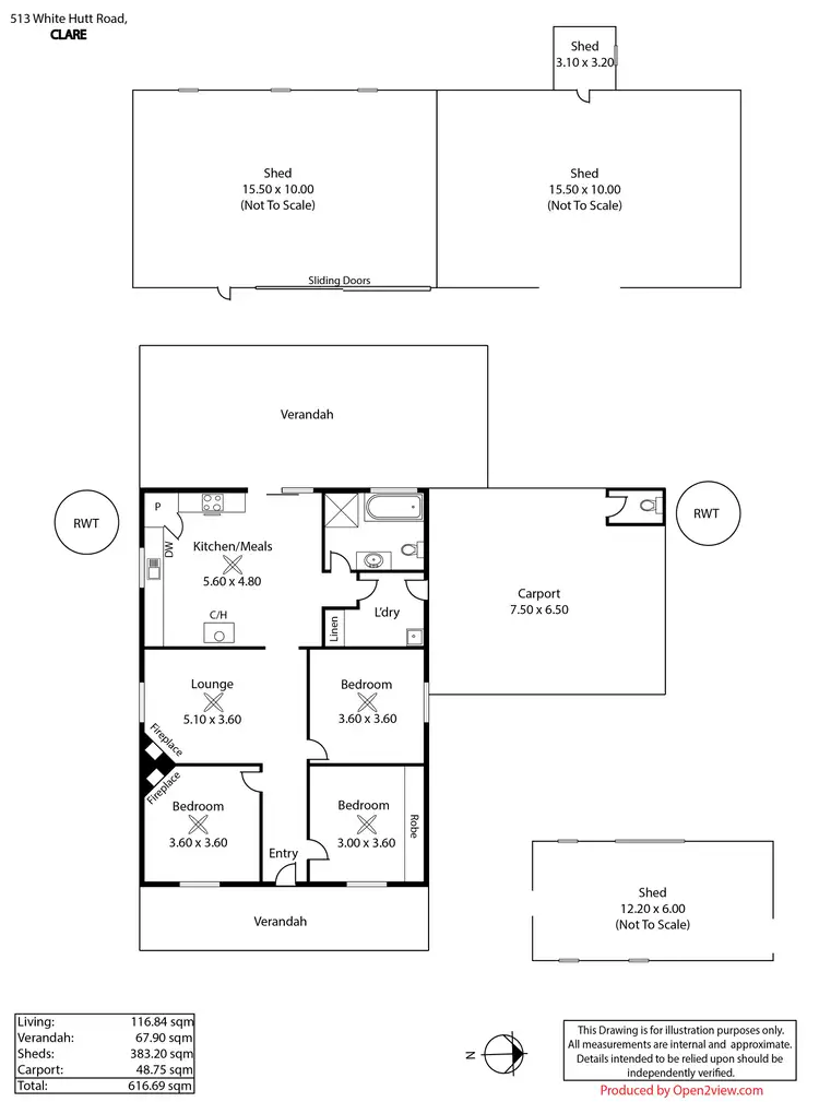 Floorplan of Homely house listing, 513 White Hut Road, Stanley Flat SA 5453