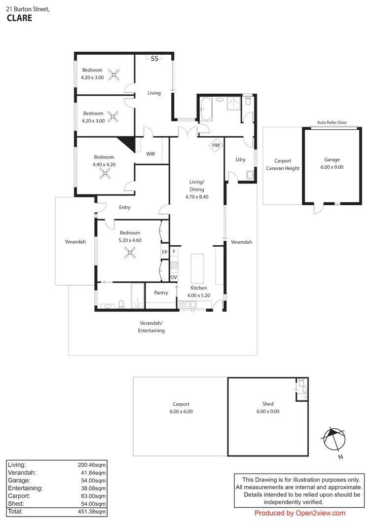 Floorplan of Homely house listing, 21 Burton Street, Clare SA 5453