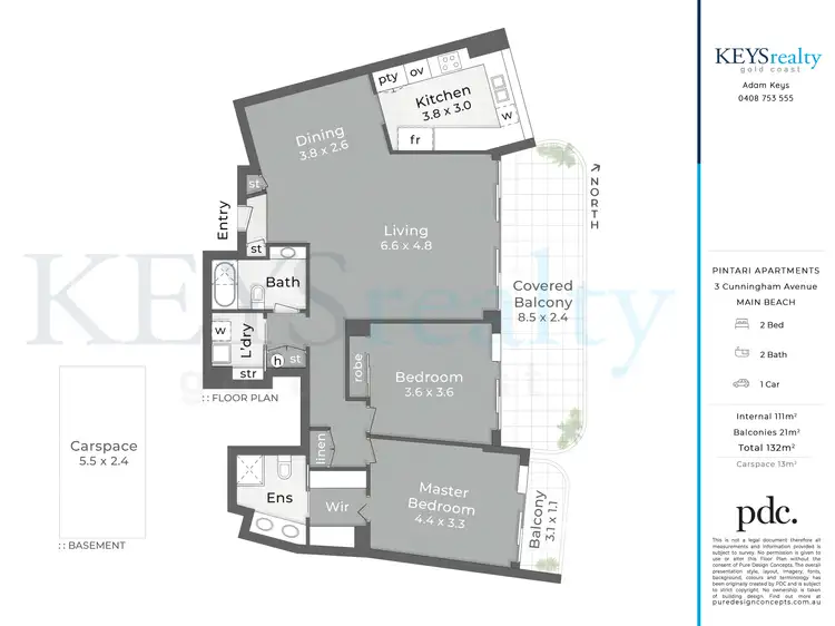 Floorplan of Homely apartment listing, 10/3 Cunningham Avenue, Main Beach QLD 4217