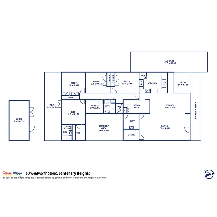 Floorplan of Homely house listing, 60 Wentworth Street, Centenary Heights QLD 4350