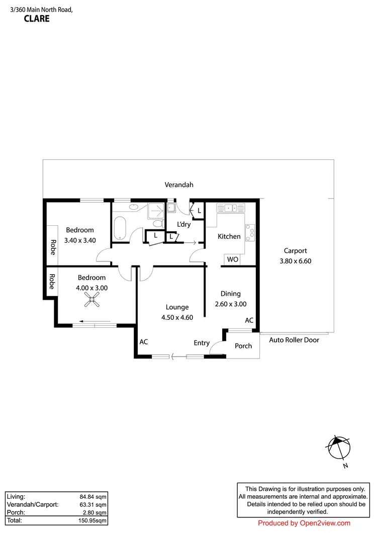 Floorplan of Homely unit listing, 3/360 Main North Road, Clare SA 5453