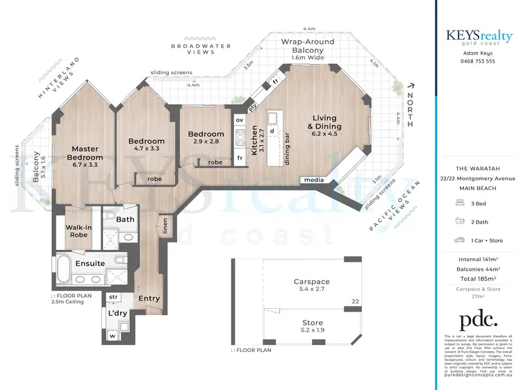 Floorplan of Homely apartment listing, 22/22 Montgomery Avenue, Main Beach QLD 4217