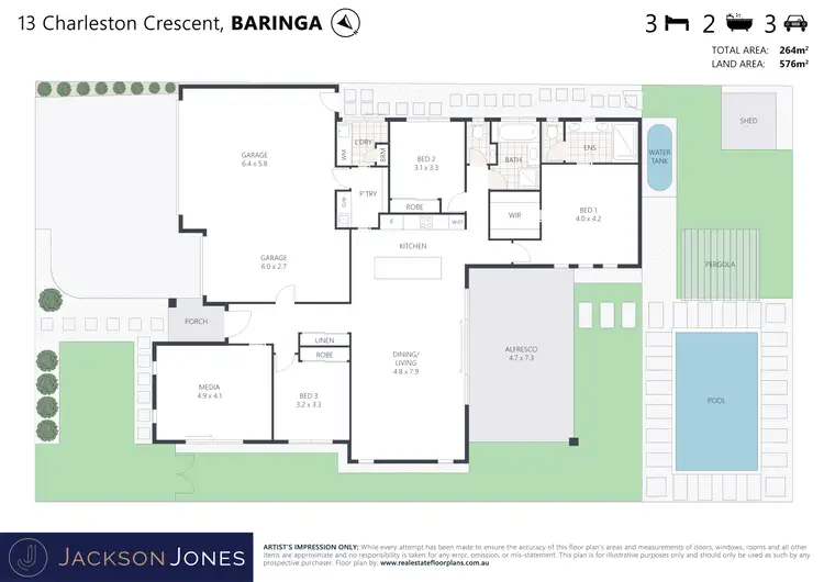 Floorplan of Homely house listing, 13 Charleston Crescent, Baringa QLD 4551