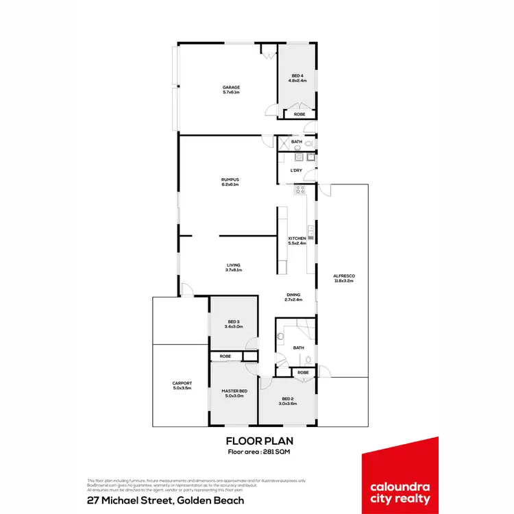 Floorplan of Homely house listing, 27 Michael Street, Golden Beach QLD 4551