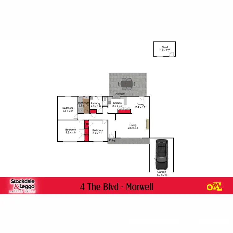 Floorplan of Homely house listing, 4 The Boulevard, Morwell VIC 3840