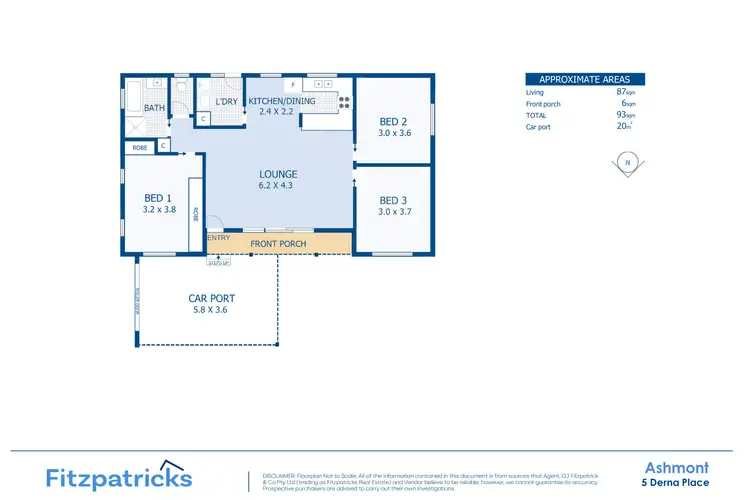 Floorplan of Homely house listing, 5 Derna Place, Ashmont NSW 2650