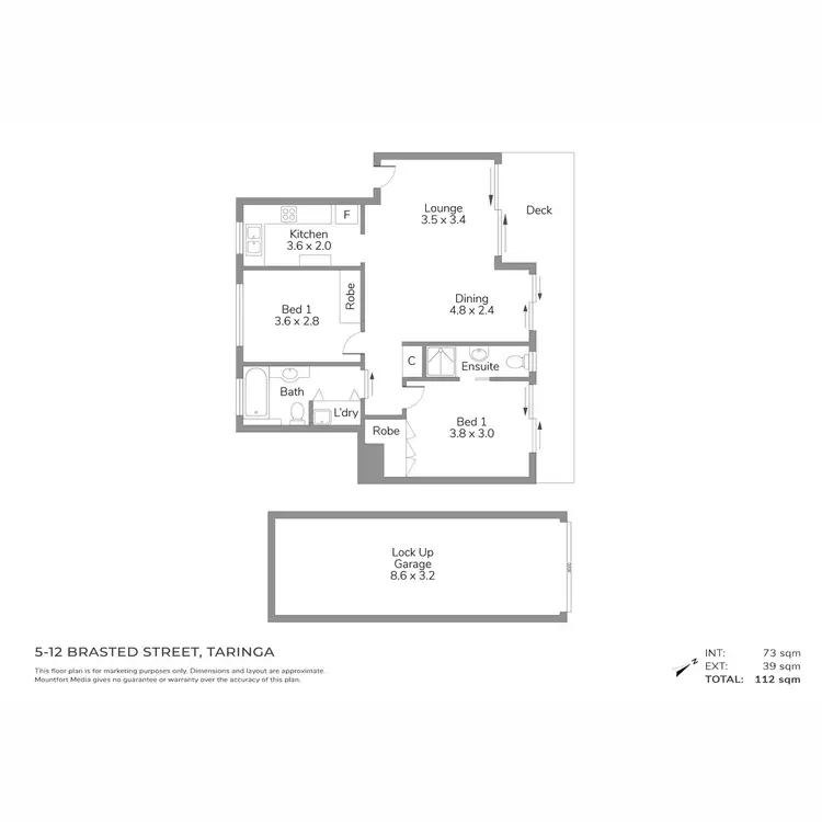 Floorplan of Homely unit listing, 5/12 Brasted Street, Taringa QLD 4068