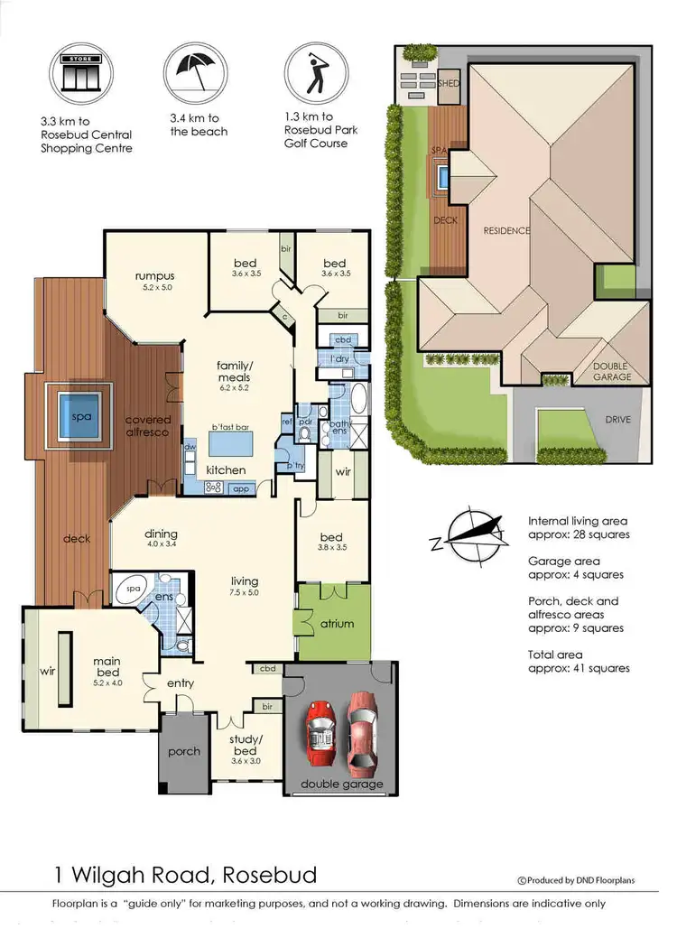 Floorplan of Homely house listing, 1 Wilgah Road, Rosebud VIC 3939