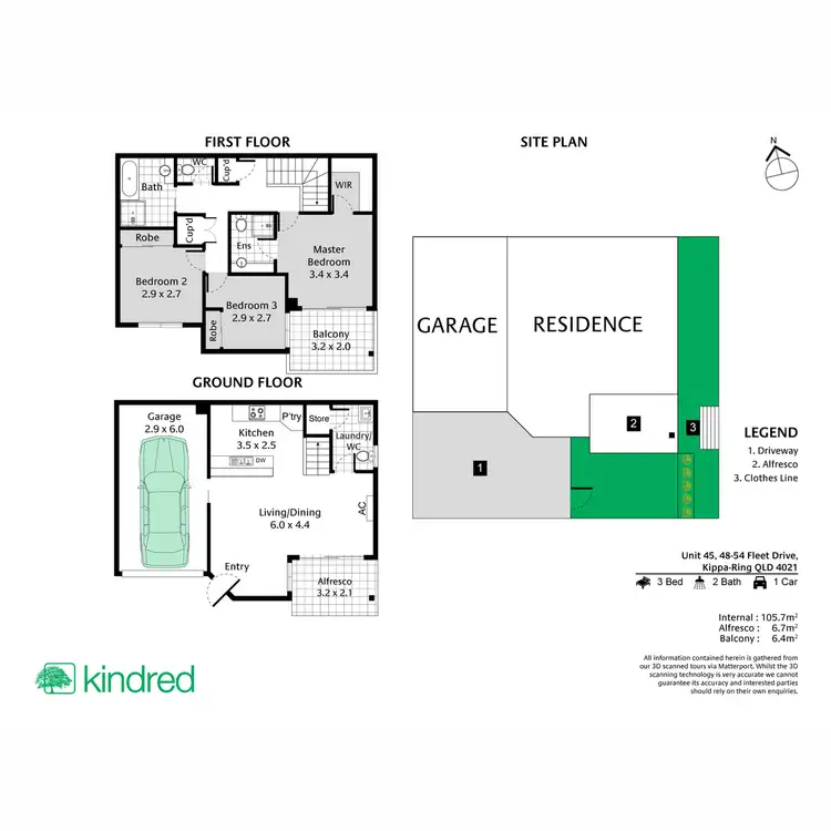 Floorplan of Homely townhouse listing, 45/48-54 Fleet Drive, Kippa-Ring QLD 4021