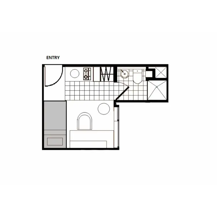 Floorplan of Homely studio listing, 511/9 Earl Street, Carlton VIC 3053