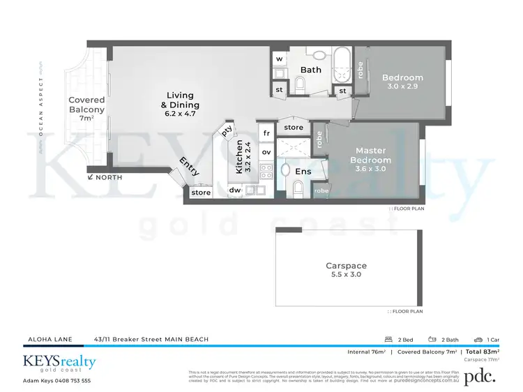 Floorplan of Homely apartment listing, 43/11 Breaker Street, Main Beach QLD 4217