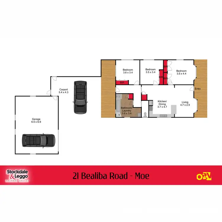 Floorplan of Homely house listing, 21 Bealiba Road, Moe VIC 3825