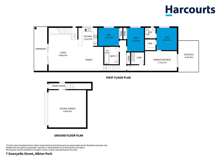 Floorplan of Homely semi-detached listing, 7 Goonyella Street, Albion Park NSW 2527