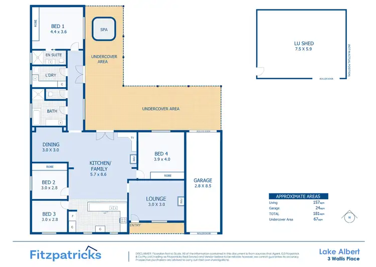 Floorplan of Homely house listing, 3 Wallis Place, Lake Albert NSW 2650