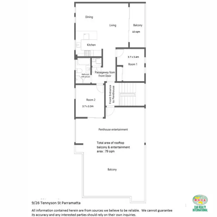 Floorplan of Homely apartment listing, 9/26 Tennyson Street, Parramatta NSW 2150