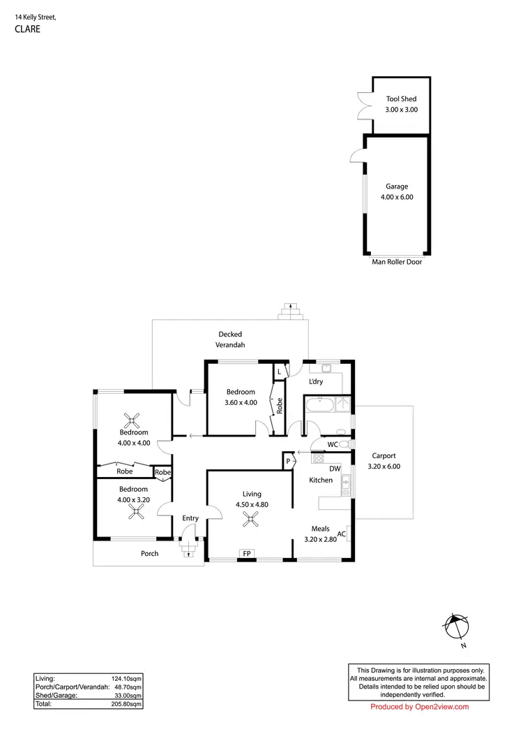 Floorplan of Homely house listing, 14 Kelly Street, Clare SA 5453