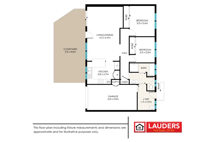 Floorplan of Homely villa listing, 1/7 Casuarina Close, Old Bar NSW 2430
