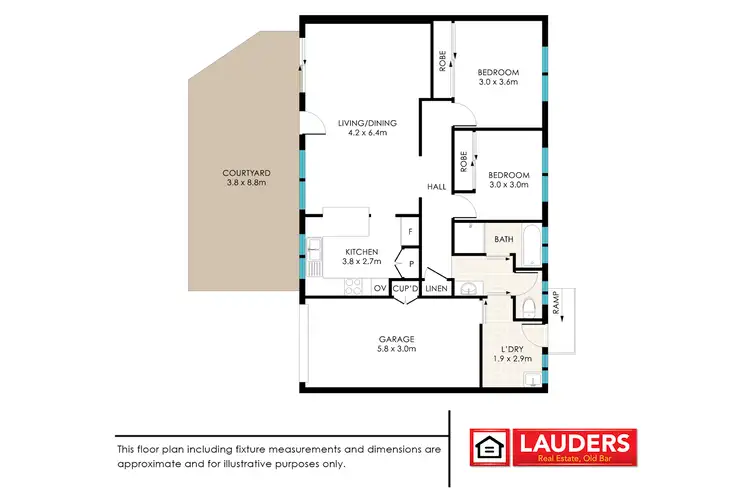 Floorplan of Homely villa listing, 1/7 Casuarina Close, Old Bar NSW 2430