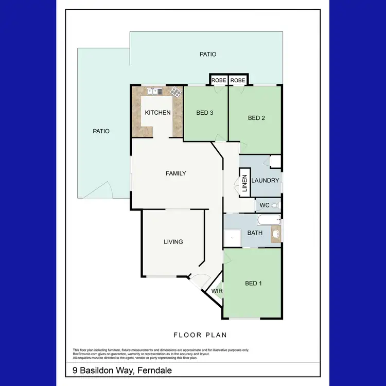 Floorplan of Homely semi-detached listing, 9 Basildon Way, Parkwood WA 6147