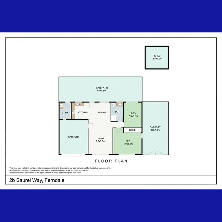 Floorplan of Homely semi-detached listing, 2B Saurel Way, Ferndale WA 6148