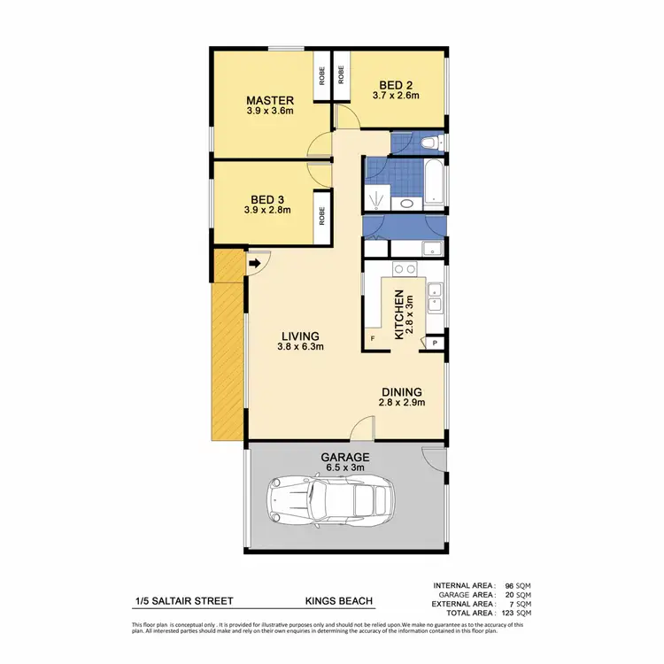 Floorplan of Homely unit listing, 1/5 Saltair Street, Kings Beach QLD 4551