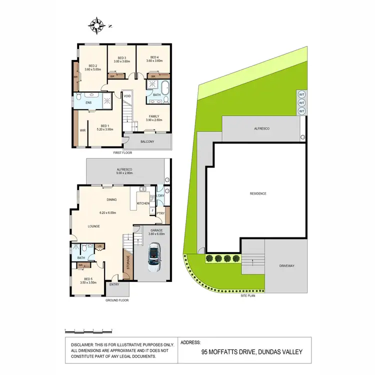 Floorplan of Homely semi-detached listing, 95 Moffatts Drive, Dundas Valley NSW 2117
