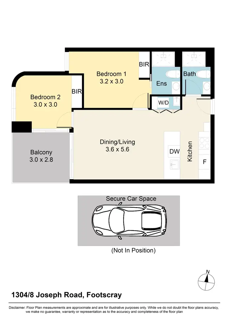 Floorplan of Homely apartment listing, 1304/8 Joseph Road, Footscray VIC 3011