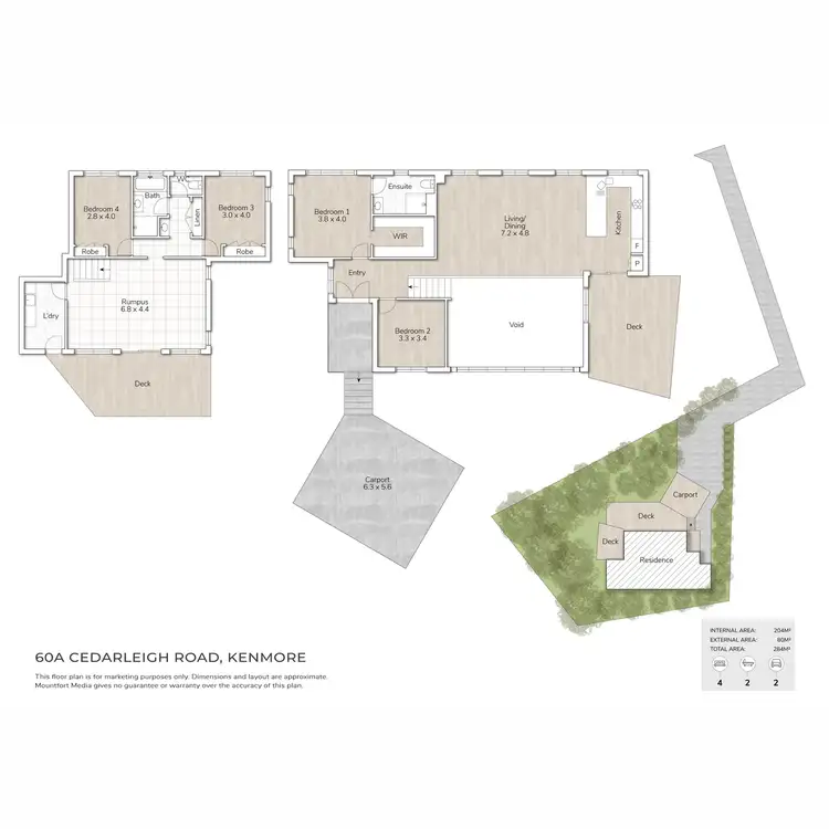 Floorplan of Homely house listing, 60A Cedarleigh Road, Kenmore QLD 4069