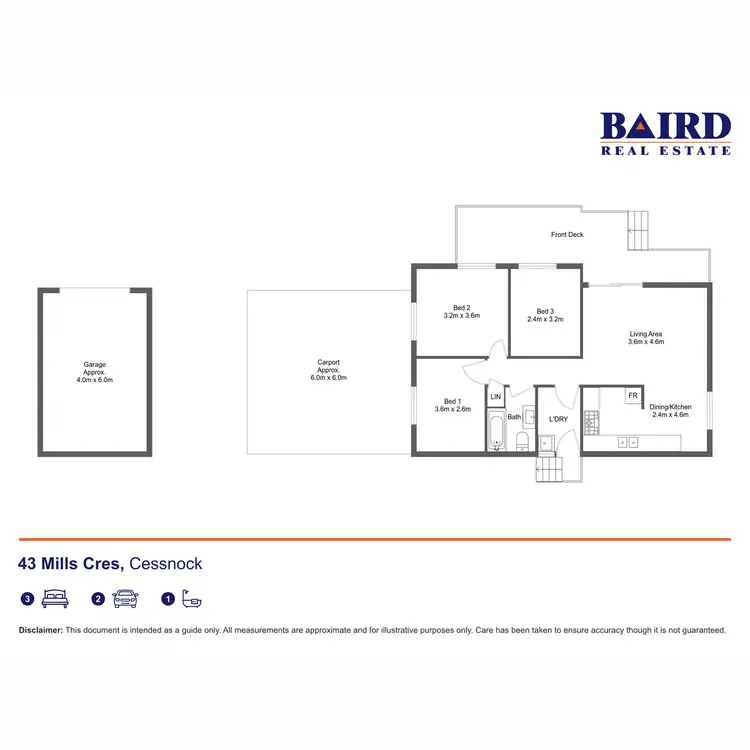 Floorplan of Homely house listing, 43 Mills Crescent, Cessnock NSW 2325