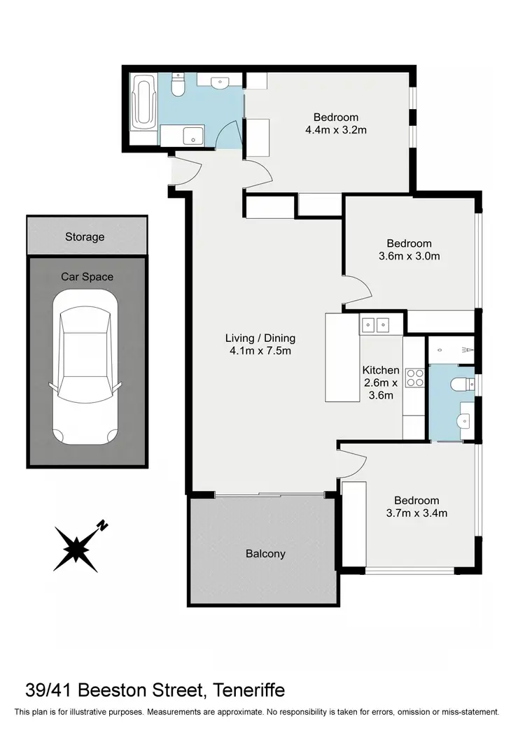 Floorplan of Homely apartment listing, 39/41 Beeston Street, Teneriffe QLD 4005